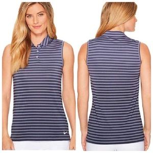 Nike Dry Sleeveless Stripe Golf Polo Tank Women’s Sz Large